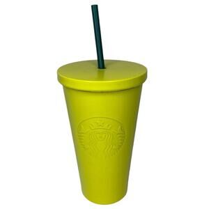 STARBUCKS COFFE, COLD BEVERAGE CUP IN NEON TONE.